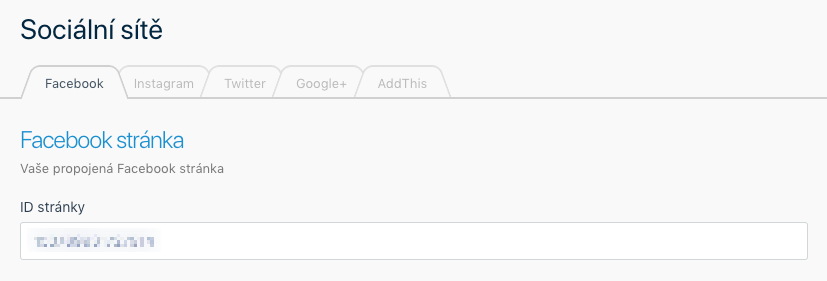 Facebook ID stránky