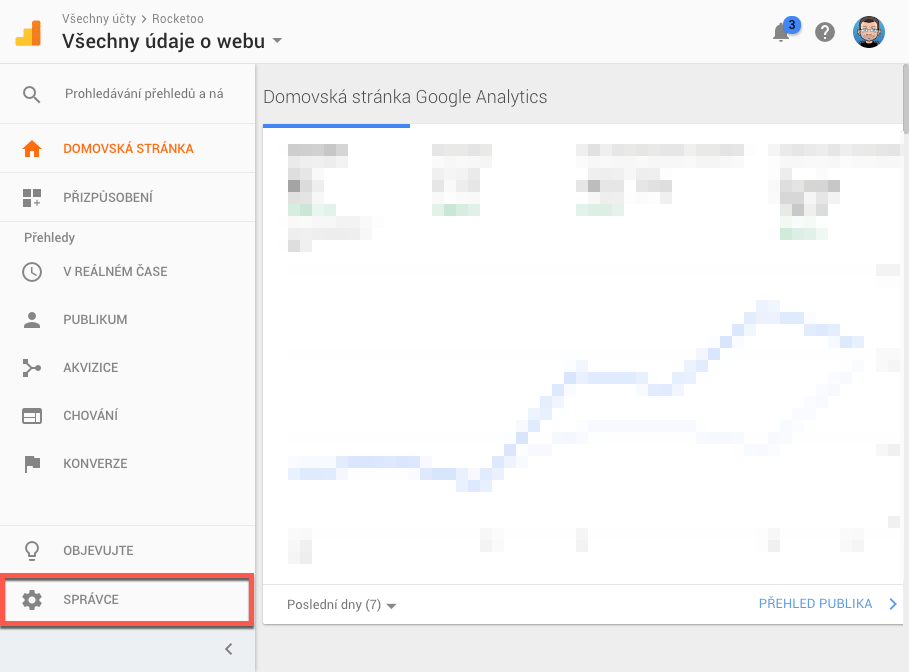 Google Analytics - Správci