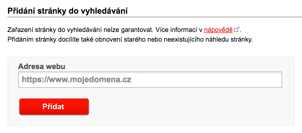 Přidání URL do Seznam.czb